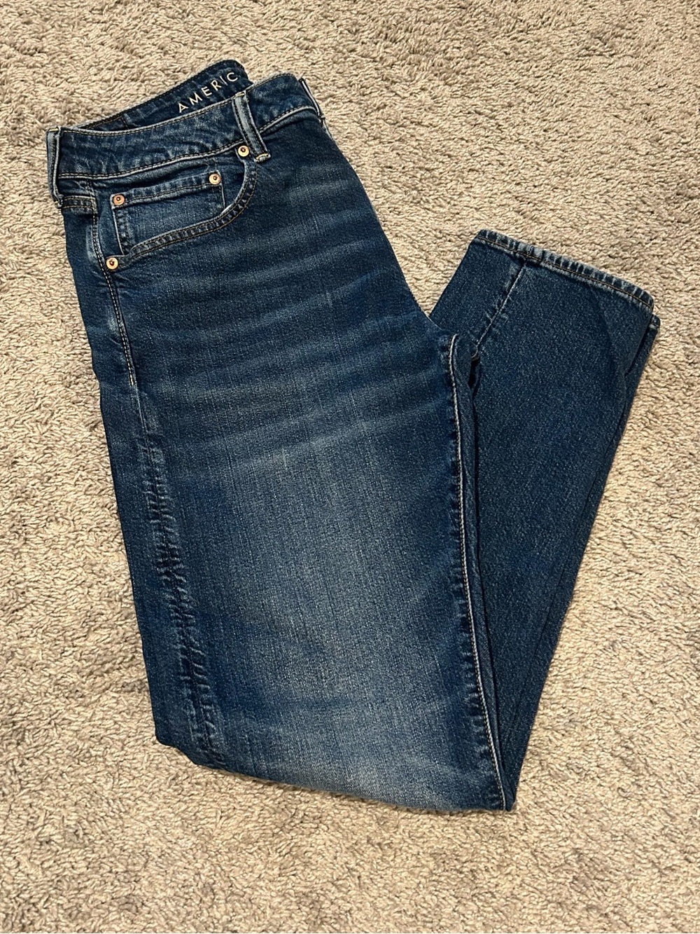 American Eagle Outfitters Dark Indigo Slim Straight Jeans